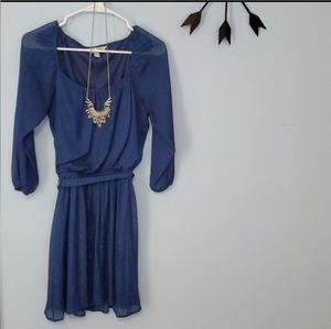 Speechless Dark Blue And Silver Metallic Dress, Size S!